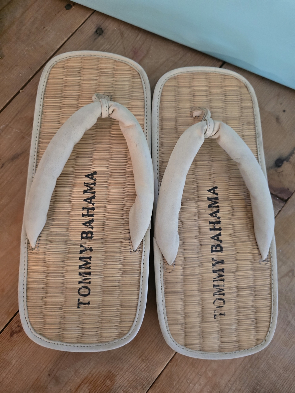 Tommy Bahama Women's Beige Woven Flip Flop Sandals